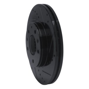 Mazda 6 Brake Rotor (1) - Front Right - R1 Concepts - Drilled & Slotted - Black - `03-`05